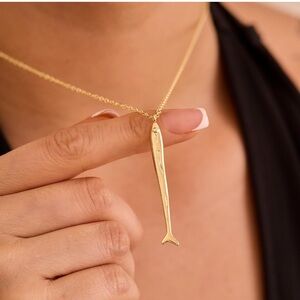 Skinny Sardine Gold Minimalist Necklace